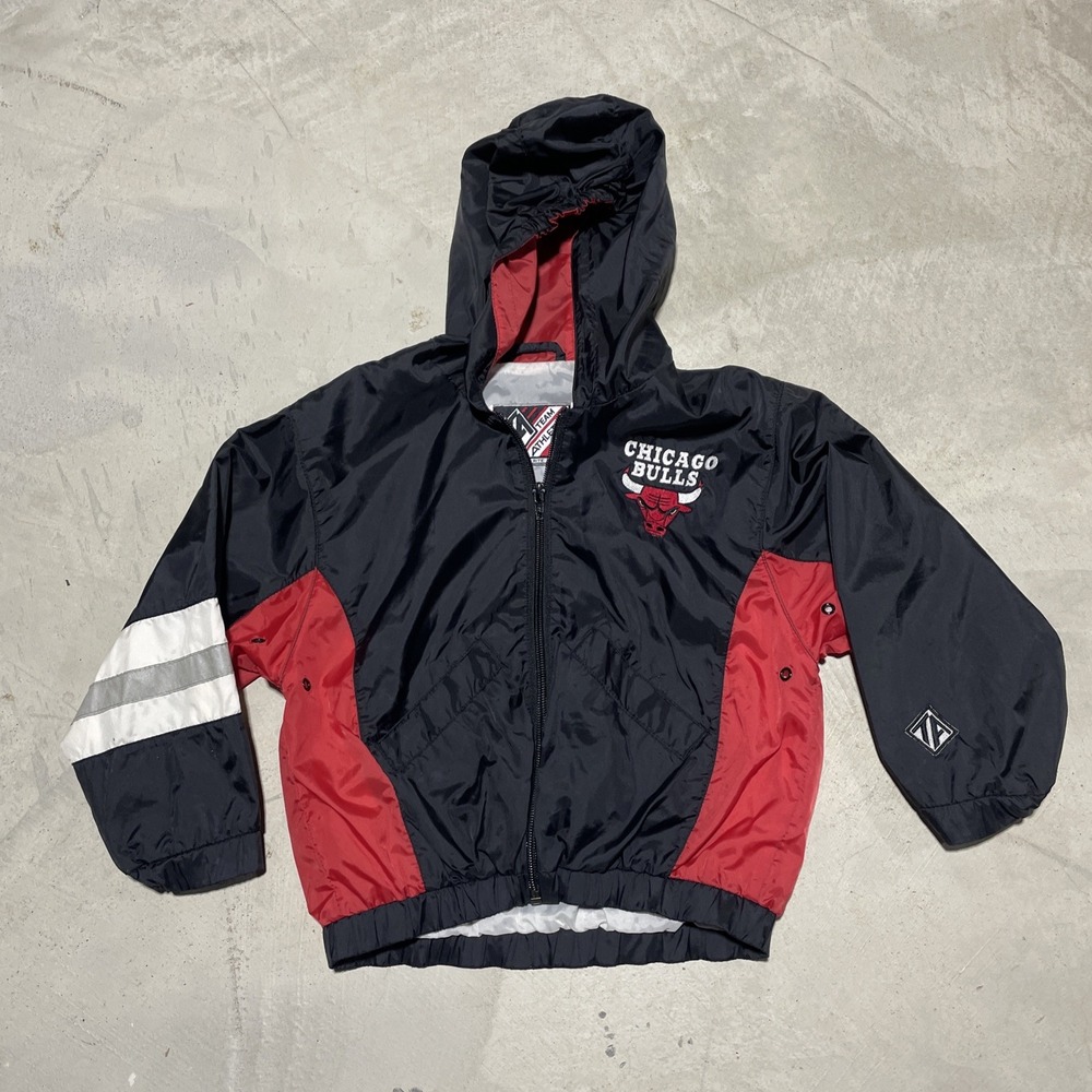 VTG 90s Chicago Bulls Windbreaker Jacket Youth SZ S Team Athletics MJ Jordan